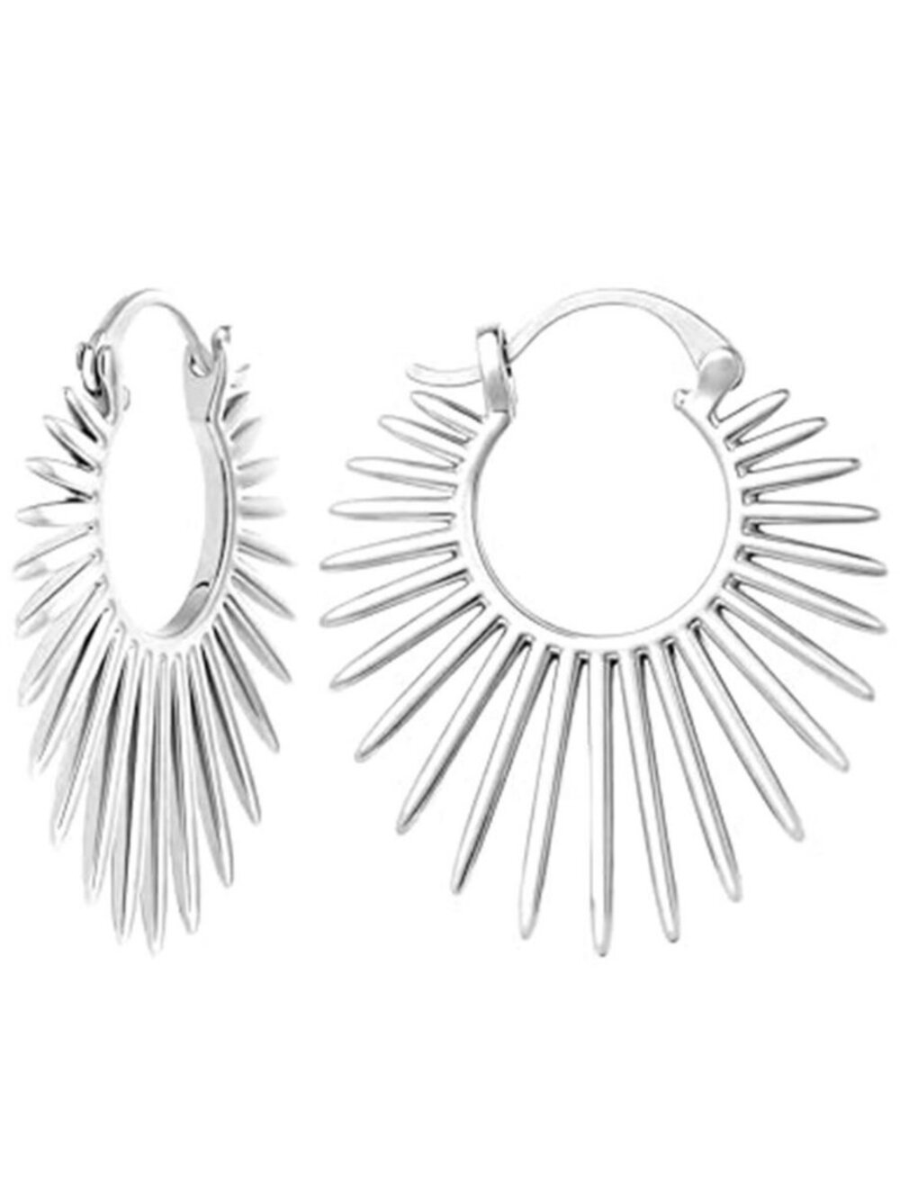 Statement Silver Earrings for Women - 18K Gold Plated Trendy Hoop Earrings